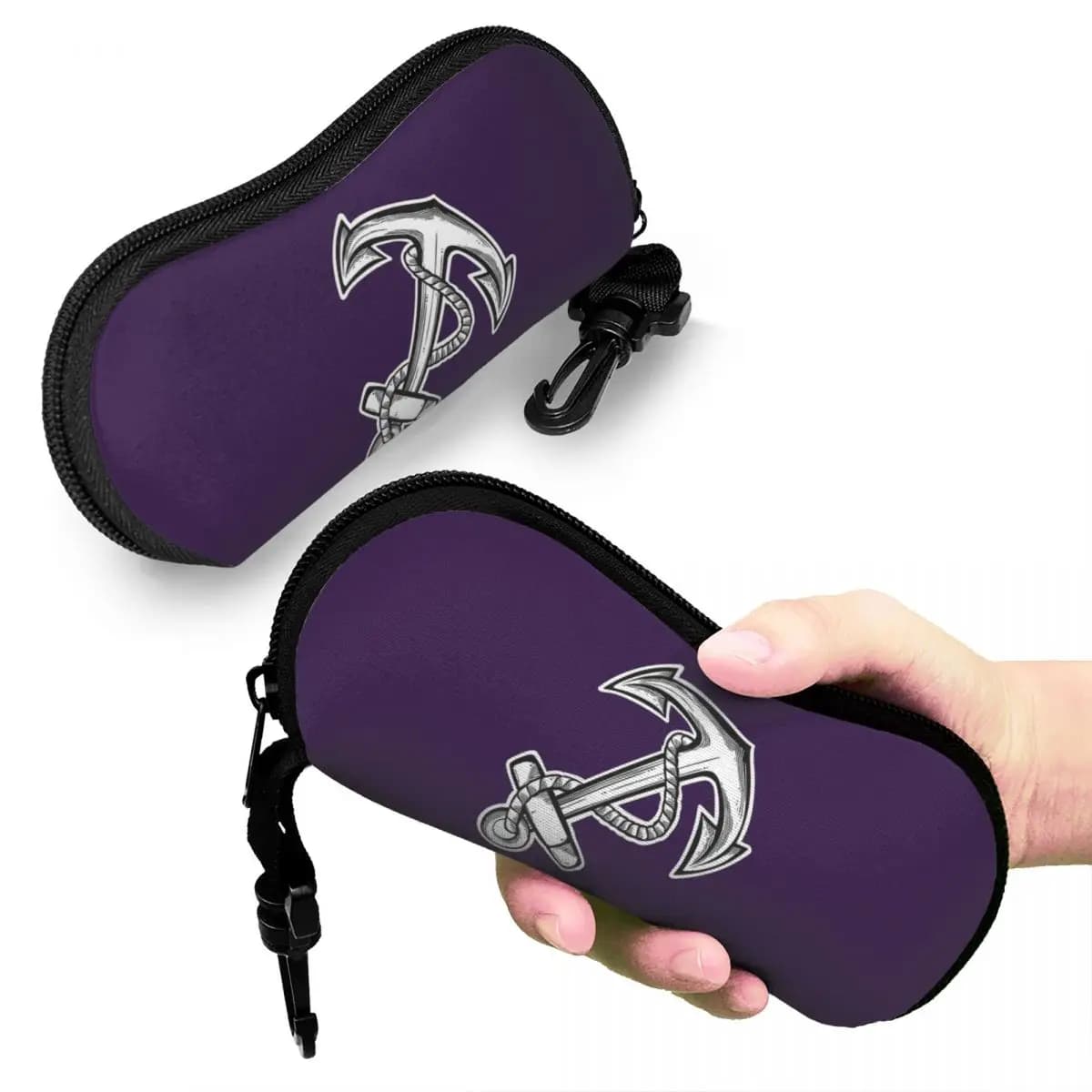 Fremantle Dockers Anchor Shell Custodia per occhiali Scatola protettiva per occhiali da sole Donna Uomo Custodia morbida per occhiali