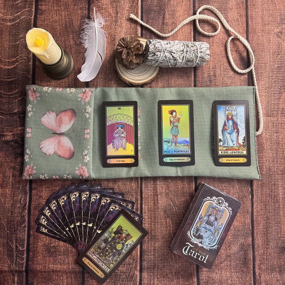Borsa portaoggetti per tarocchi tripla luna albero della vita Carte per tarocchi divinazione Tovaglia in tessuto resistente Custodia per astrologia stregoneria