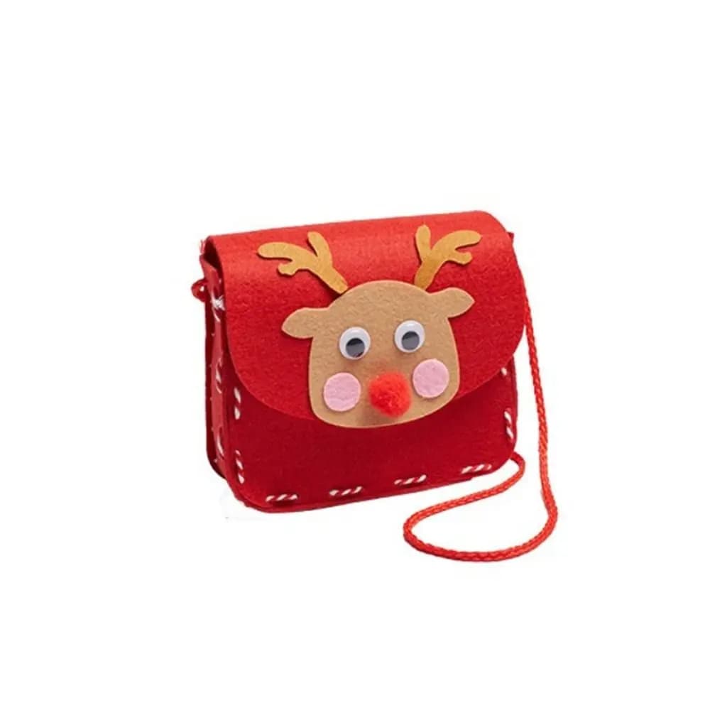 Zaino per Bambini, Regalo di Capodanno, Borsa a Tracolla, Decorazione a Forma di Alce, Kit Fai-da-Te, Borsa Natalizia, Sacchetto per Caramelle