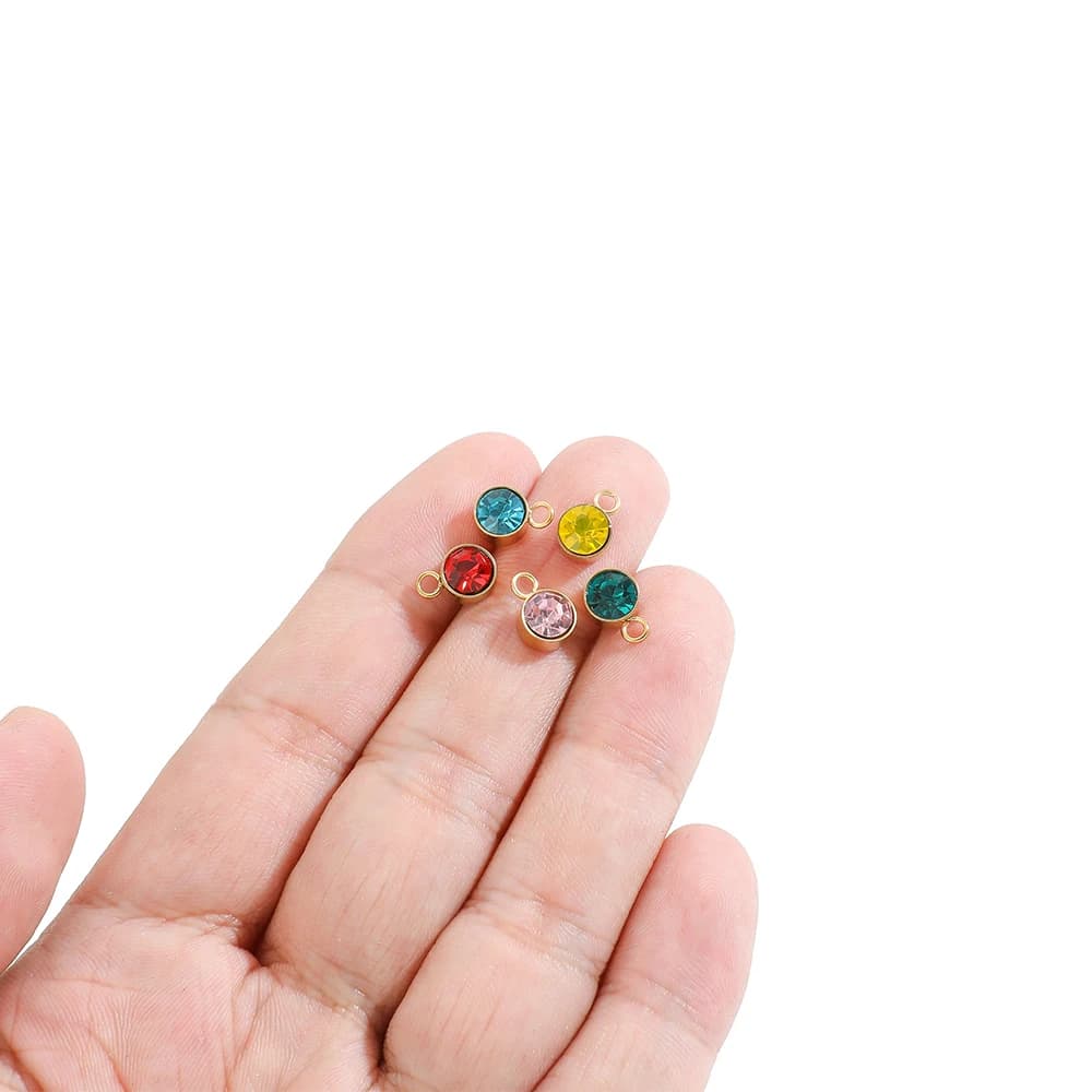 20 pendenti in zirconi con pietre portafortuna multicolori in acciaio inossidabile per collane di gioielli squisiti fai da te che realizzano componenti di orecchini