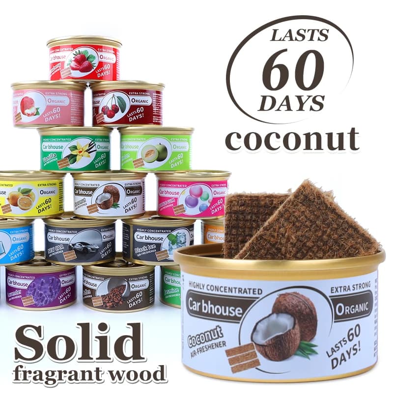 Deodorant for car Coconut perfume Organic cans Odor remover Long life essential strong fragrance for automatic home closet