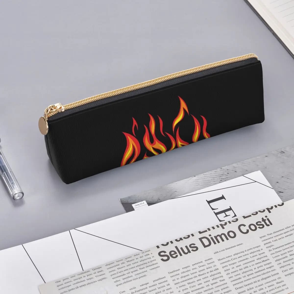 Fire Flames Pencil Cases Pencil Pouch Storage Stationery Supplies Pen Box Pencil Bag for Boy Girl School