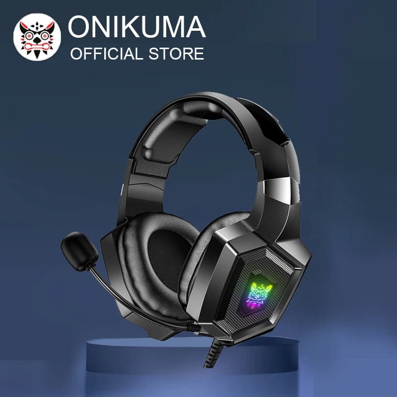 ONIKUMA K8 Wired gaming headphones with flexible HD microphone Lighting effect RGB over-ear wired headphones Gamer for games on Xbox PC