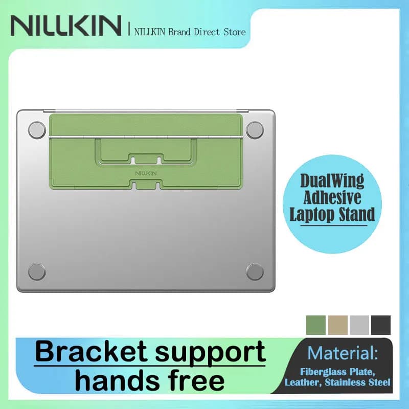 Supporto adesivo per laptop NILLKIN, portatile pieghevole con acciaio ad alto tenore di carbonio, supporto per colla senza traccia per MacBook Pro/Air, supporto ergonomico