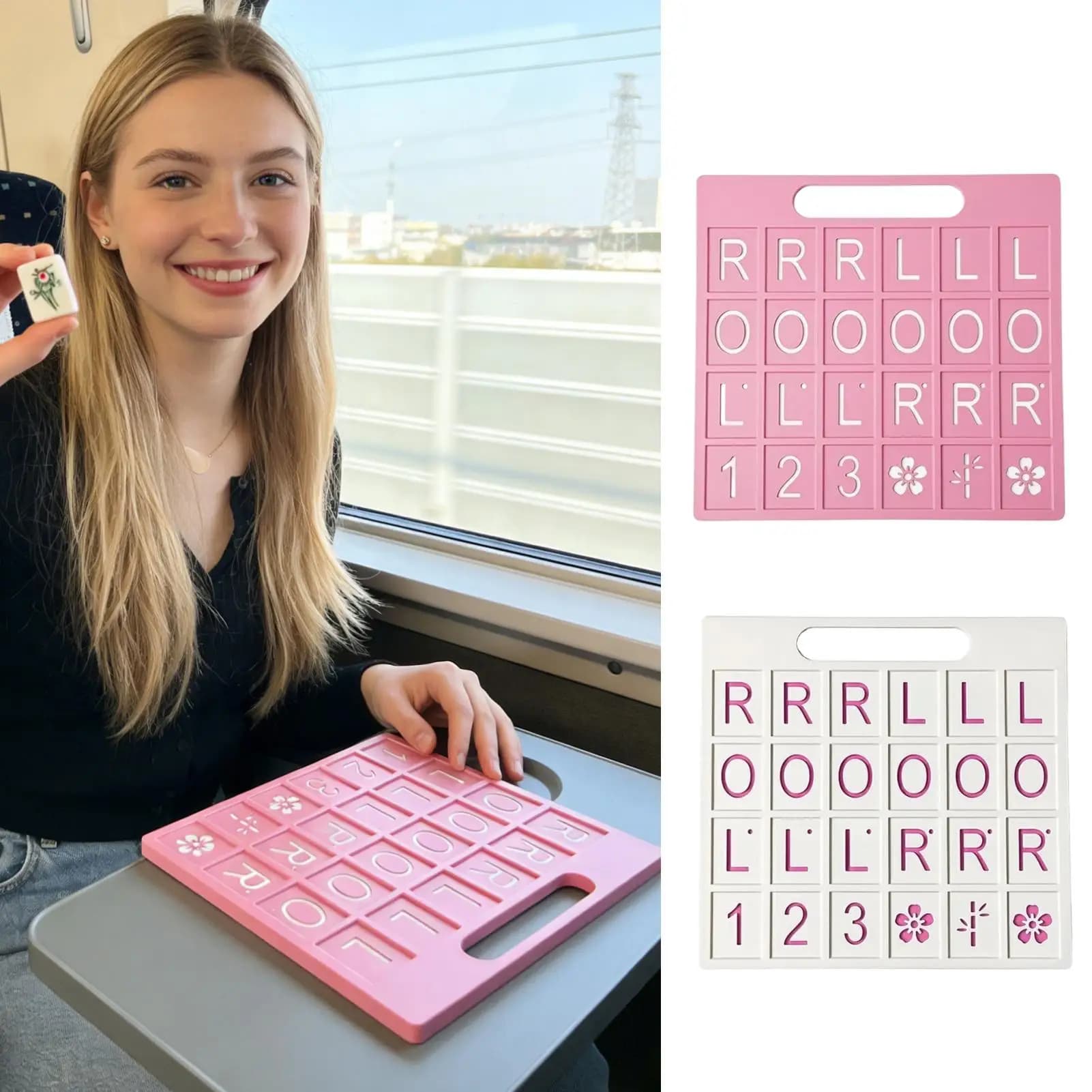 Tavola da Mahjong Portatile con 24 Scomparti, Gioco Americano Leggero e Divertente, Strumento di Allenamento per Mahjong, Ideale per Feste e Compleanni