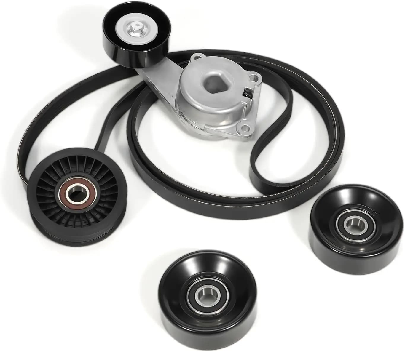 Kit Tendicinghia Serpentina con Puleggia Tendicinghia per Camion Ford 5.4L 4.6L 2005-2014 con Guanti