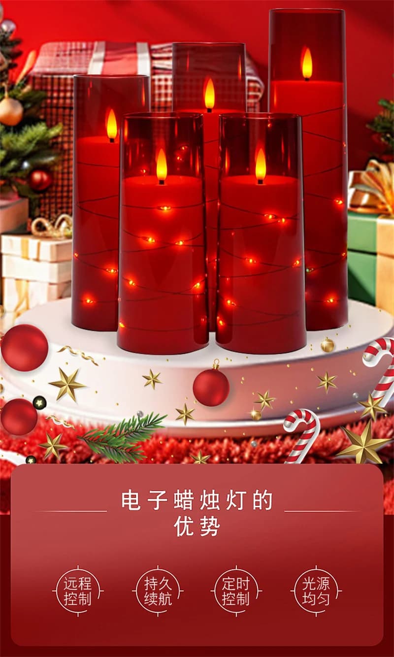 5-Pack LED Candles with Remote Control Romantic Birthday Confession Proposal Home Decoration Acrylic LED Light Electronic Candle