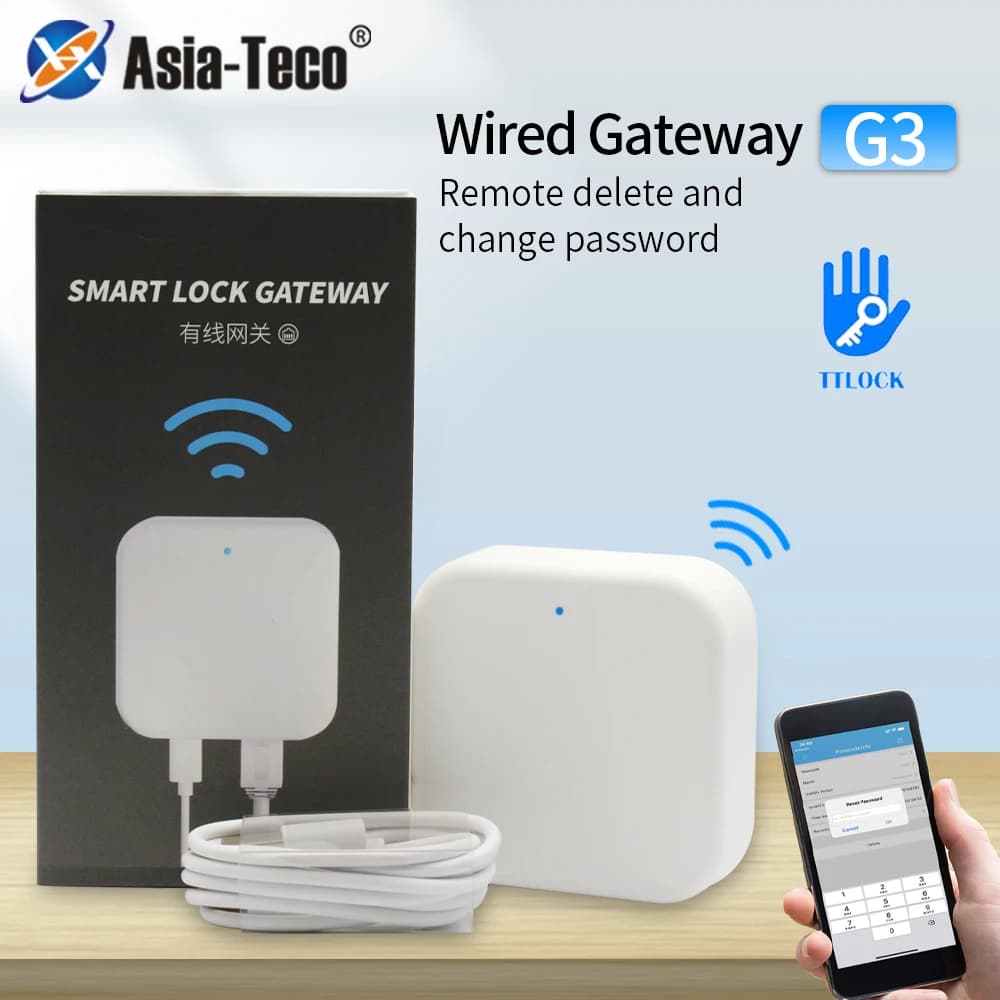 Nuovo in RJ45 cablato G3 2.4G Gateway Wifi TTlock App blocco telecomando sblocca Bluetooth a ripetitore RJ45 per serratura elettrica intelligente