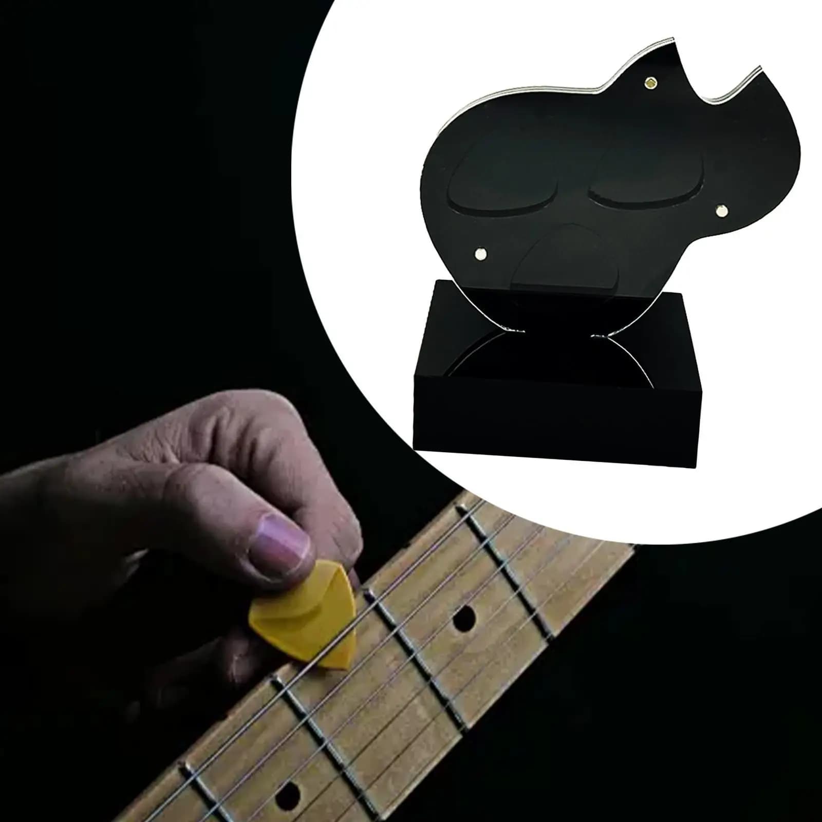 Supporto per plettro per chitarra Contenitore per riporre plettri Espositore per plettri portatile Cornice per plettro per chitarra in acrilico per tavolo da armadio