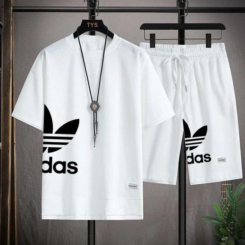 Sporty suit Men's Summer 2026, New Model Comfortable with Motivo Waffle, Set Two Pieces: T-Shirts Court and Shorts