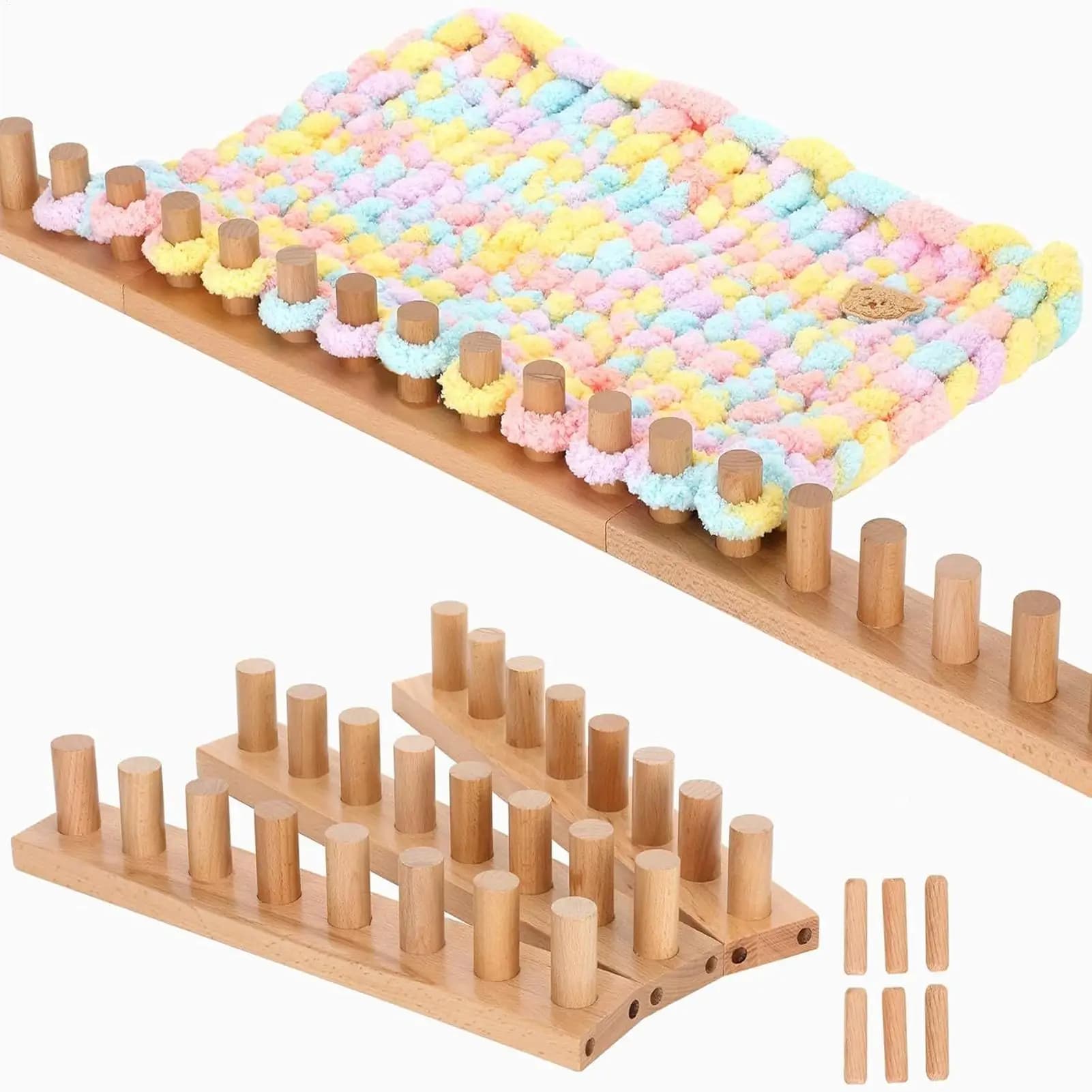 Loom Knitting Kit Yarn Crochet Loom Kit Hand Knitting Set for Crafts Hobby Beginners Weaving Blanket Scarf Sewing Cushion