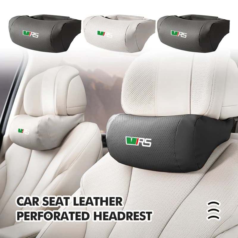 Leather Car Seat Headrest Neck Support Pillow Lumbar Cushion For Skoda Superb Derivative Karoq Kamiq MK3 Fabia Rapid Favorit