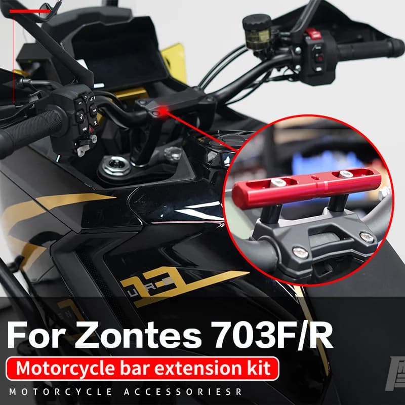 For ZONTES 703R 703F: CNC Aluminum Alloy Cell Phone Extension Bracket for Motorcycle, Crossbar for Dash Cam and Navigator