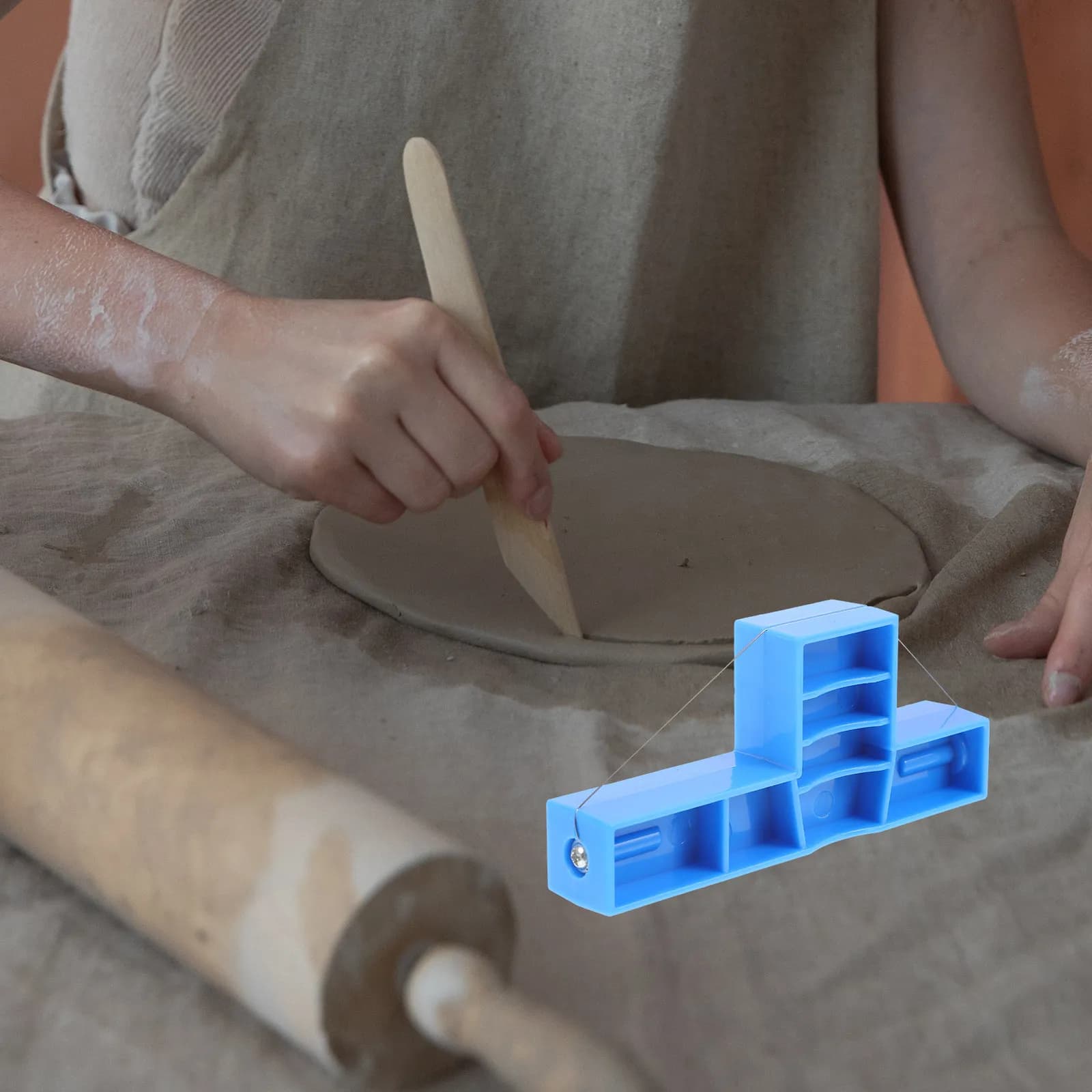 Taglierina per Argilla in Plastica, Taglierina ad Angolo Obliquo, Utensile per Taglio di Pezzi in Ceramica, Strumento per Artigianato Ceramico, Accessori per Arte della Ceramica