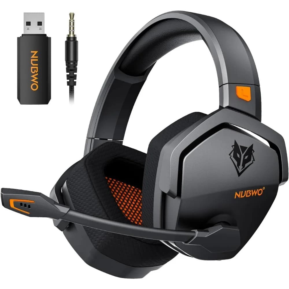 Wireless Gaming Headset with Mic, Zero Interference, 100-Hour Battery, 23ms Sync for FPS Gamers, All Devices Compatible