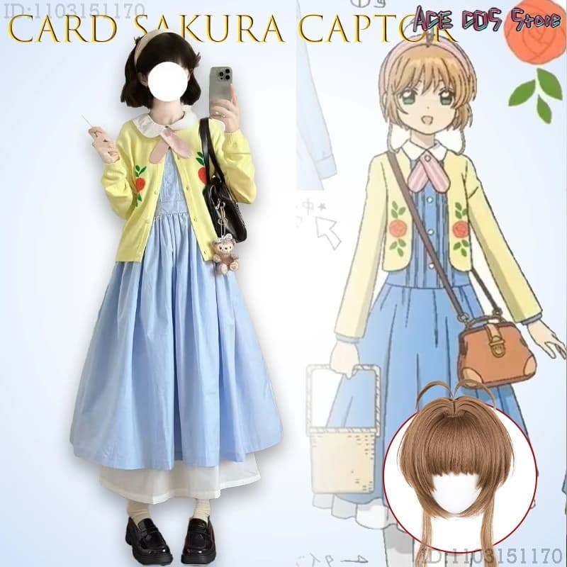 Costume di carnevale per la festa di Halloween ‌ ‌ ‌ ‌ ‌ Card Captor Sakura Kinomoto Cosplay Outfit Abito in stile giapponese Costume anime Set completo Bre