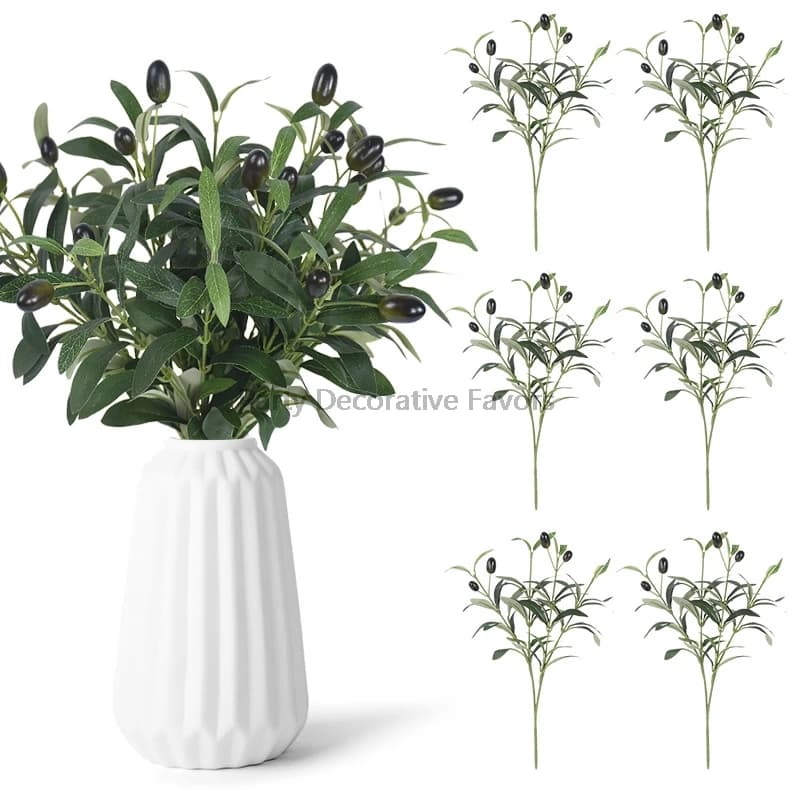 1/3/5 pieces artificial plant with fruit fake olive leaves branch of a house garden vase decoration wedding bouquets silk flowers