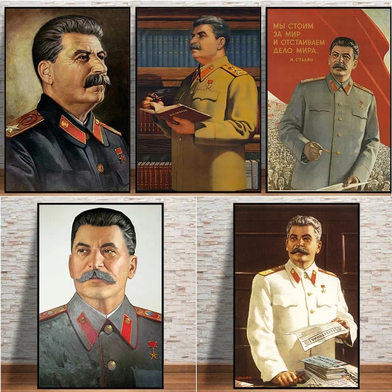 The Great Leader Stalin Portrait Wall Art Canvas Painting Poster for Home Decor for Living Room HD Printed Modern Aesthetics