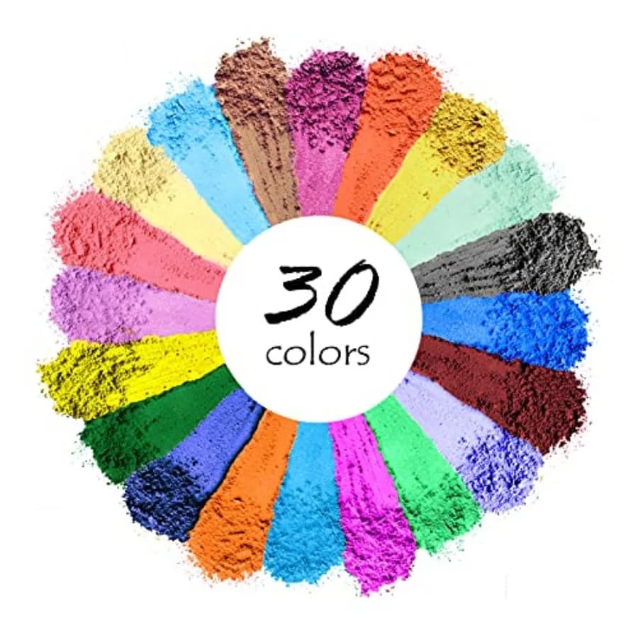 Mica Powder, 30 Color Pigment, Natural Cosmetic Grade Shimmer Mica Powder for Epoxy Resin/Bath Bombs/Candle/Soap/Lip Gloss/Slim