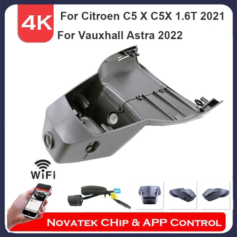 Camera DVR WiFi 4K HD front and back for Citroen C5 X C5X 2023 2022, for Vauxhall Astra 2022 with APP control