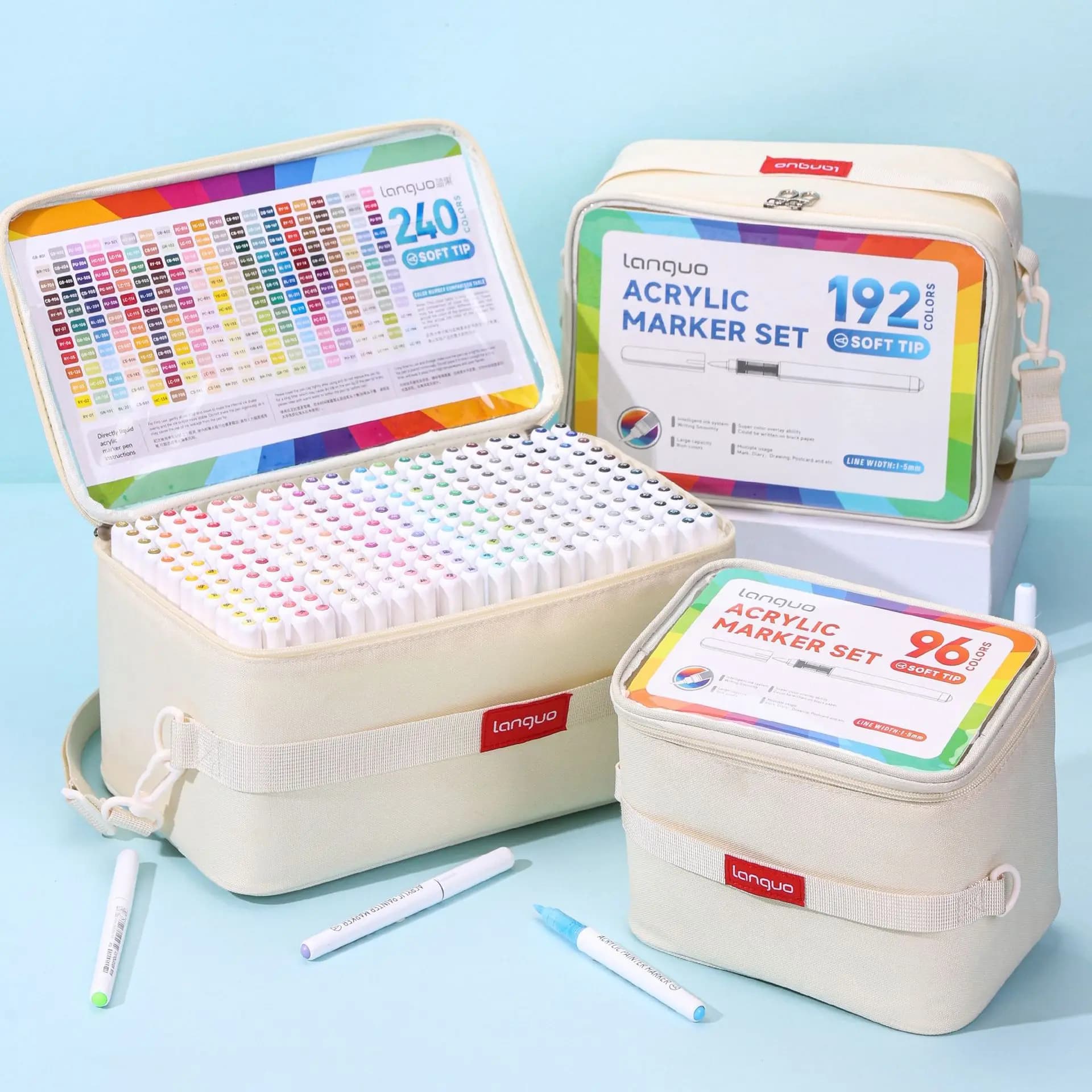 LANGUO 96-288 Colori Liquidi Diretti Colori Vernice Acrilica Penne Pennello Pennarello per la Pittura di Pietra FAI DA TE Rifornimenti di Arte di Cancelleria