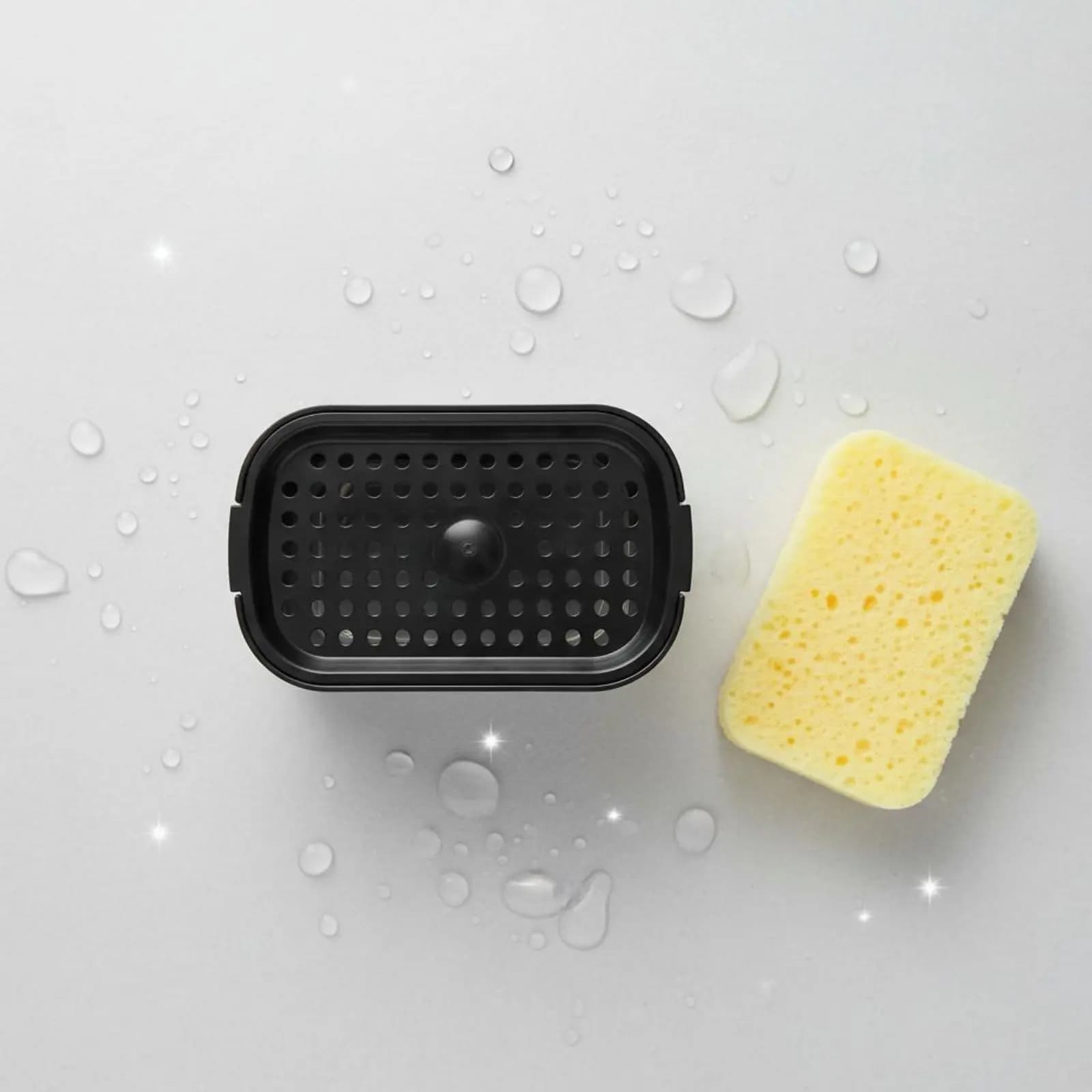 Dispenser di sapone per piatti salvaspazio per lavello della cucina