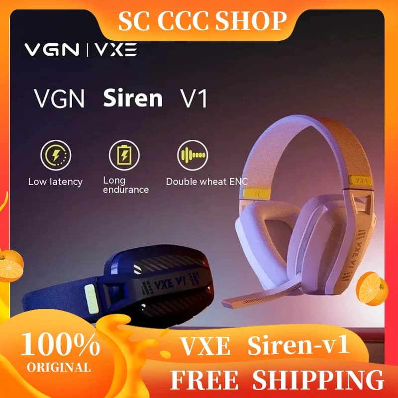 VGN Siren V1 Bluetooth Gaming Headphones 5.3/2.4G Dual-mode light headphones with microphone Computer headphones Esports Gifts
