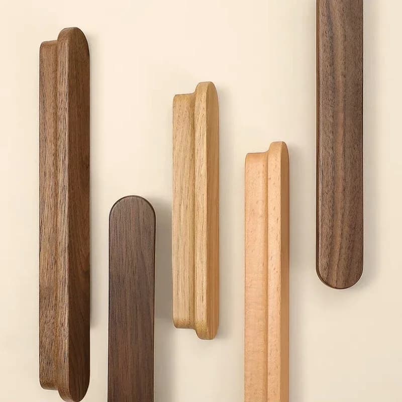 Walnut Cabinet Door T Bar Wood Knobs Pulls Wardrobe Cupboard Drawer Pulls Kitchen Closet Dressing Table Wooden Furniture Handles