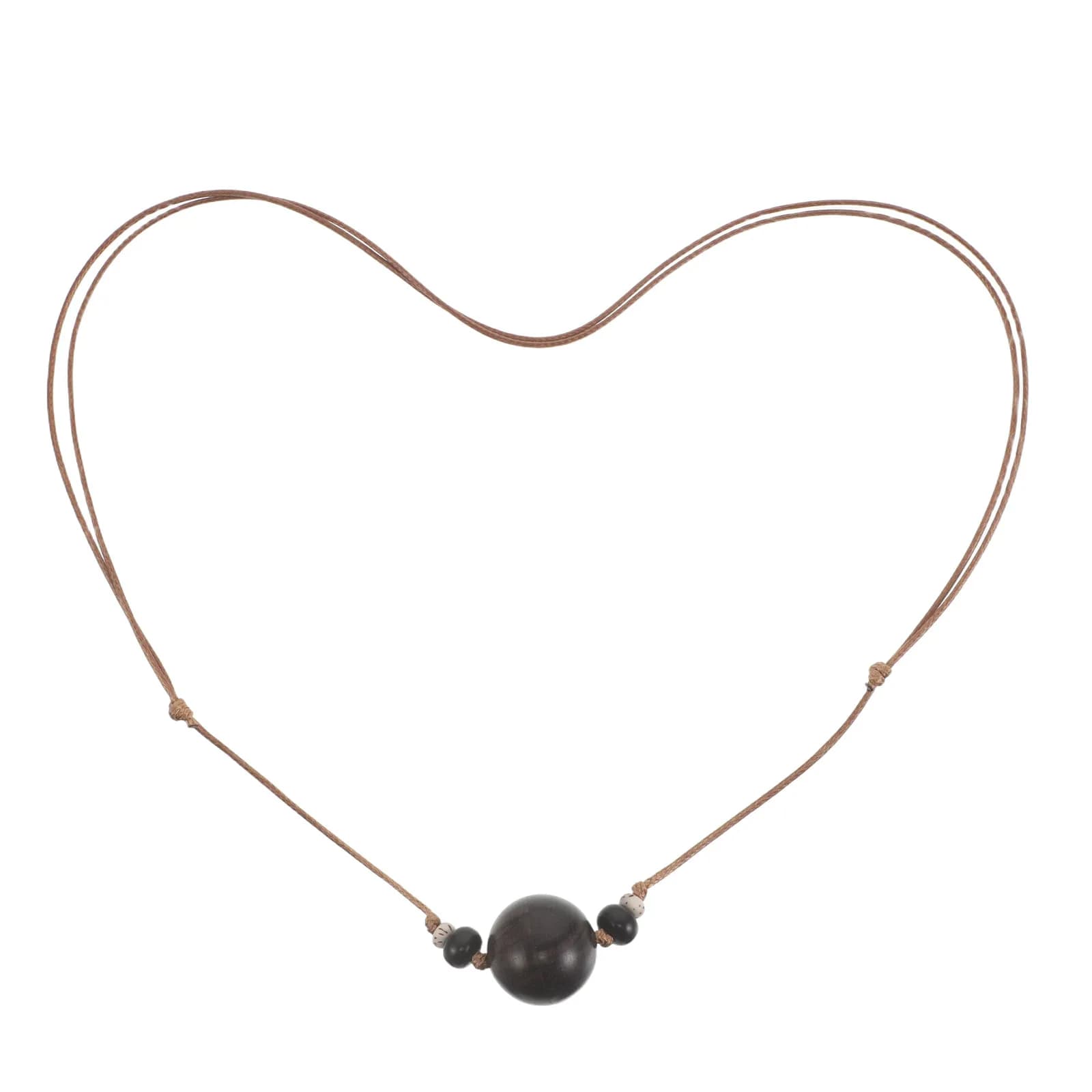 Wood Bead Locket Necklace Openable Sandalwood Beads Hollow Pendant Travel Pill Organizer Aromatherapy Diffuser Necklace