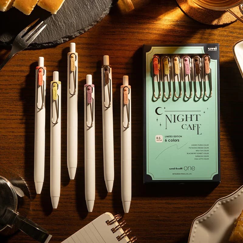 Set di 6 Penne Gel Uni Uniball One Giapponesi, 0.5MM, Ricariche Colorate ad Asciugatura Rapida per una Scrittura Fluida