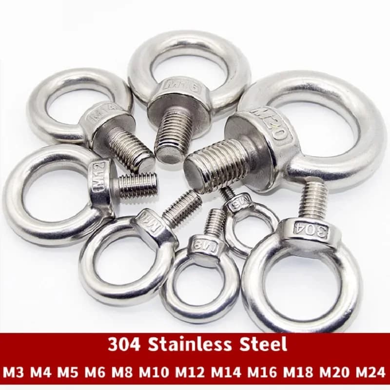 1 pz muslimah 304 in acciaio inox sollevamento marino bullone a occhiello anello a vite foro ad anello per cavo corda DIN580