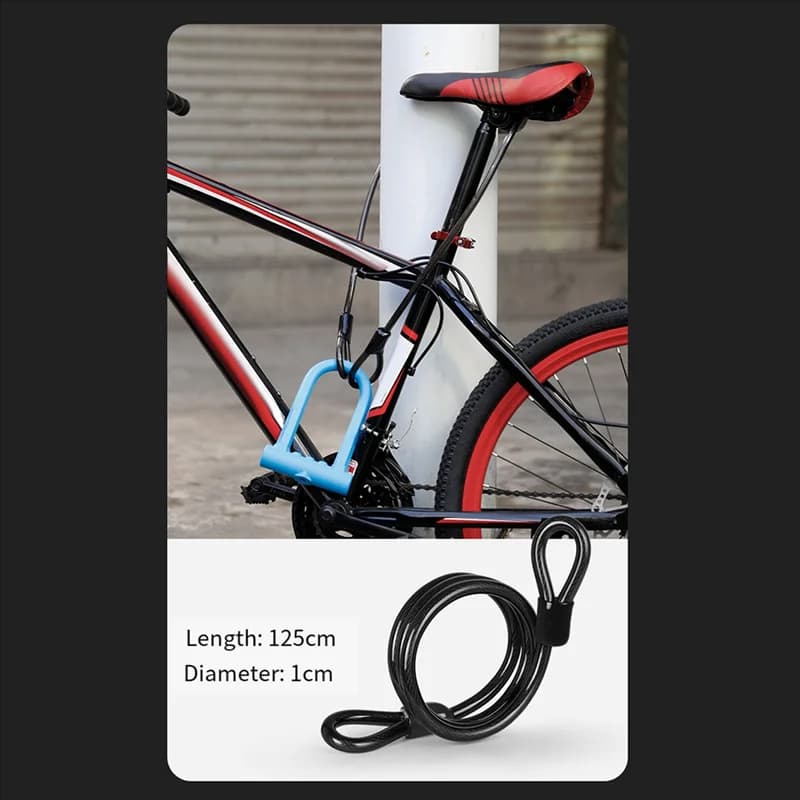 WF-Bike Lock Antifurto Mountain Bike Bici da strada Silicone U-Lock Casco moto Bicicletta Scooter elettrico