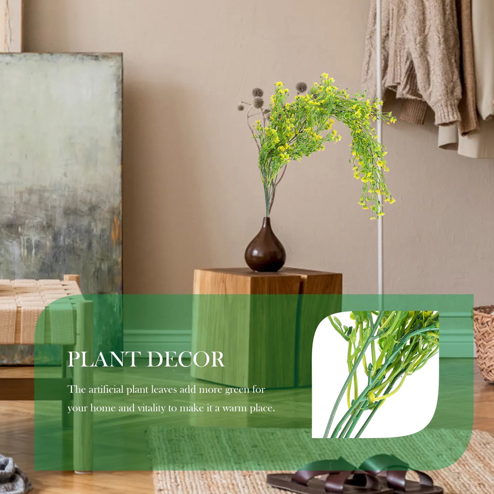 2 Pezzi di Piante Rampicanti Artificiali Verdi Realistiche con Venature delle Foglie Realistiche per Decorazioni da Parete, Interni, Matrimoni, Feste, Ufficio