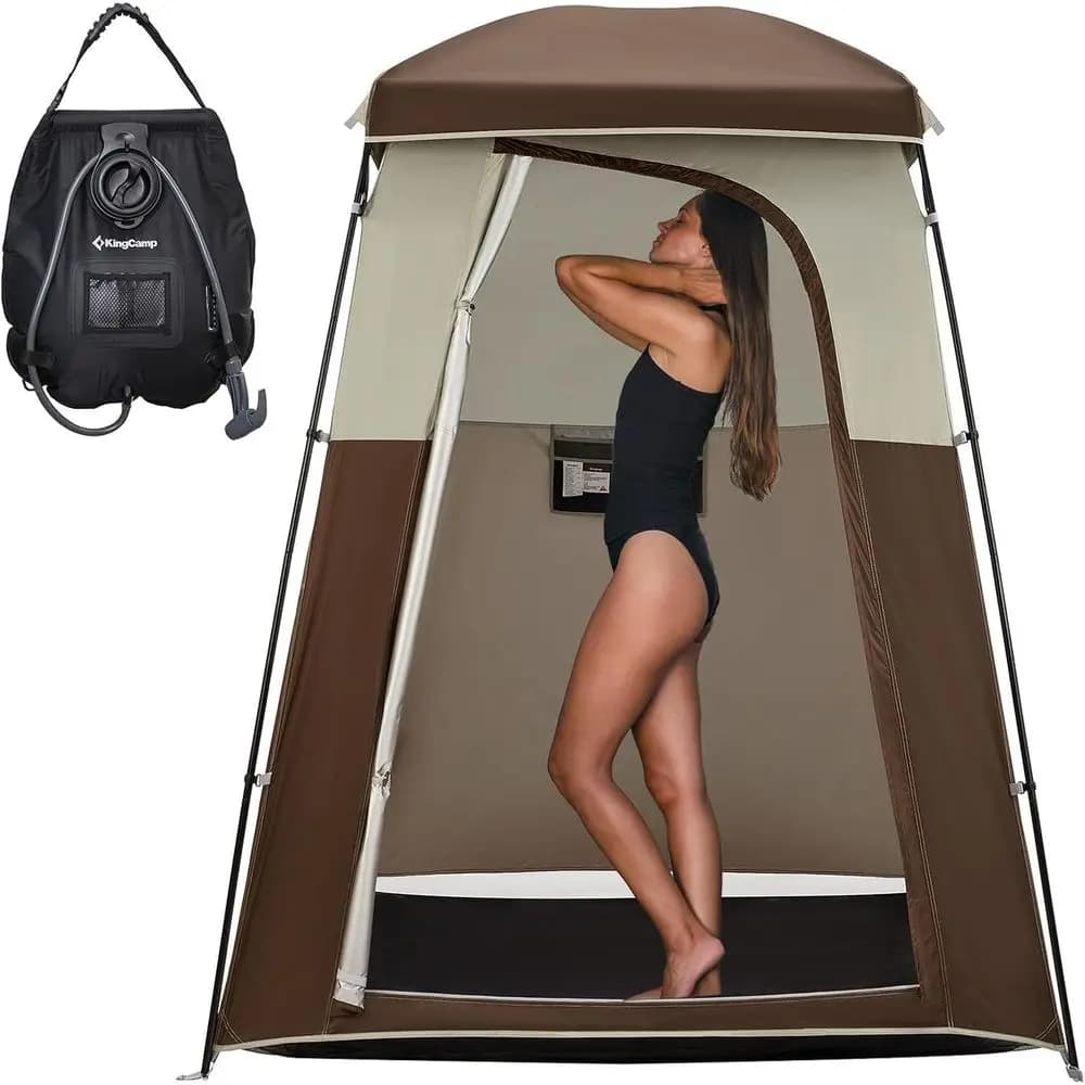 Portable Outdoor Camping Shower Tent - 1/2 Room Privacy for Toilet, Beach & Hiking