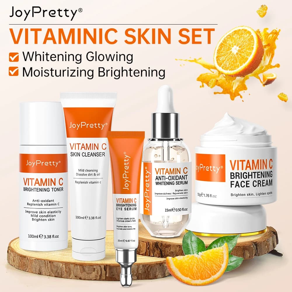 Vitamin C for Face Whitening Set Dark Spot Removal Cream Skin Care Kit Skin Care Shining for Eyes Serum Face Moisturizing Skin Care