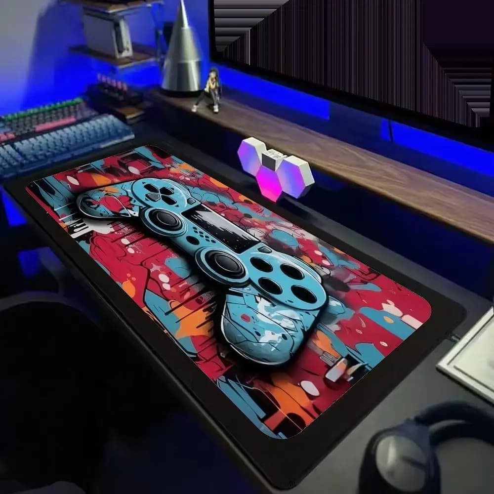 Tappetino per Mouse con Design Graffiti, Extra Large per Gaming, Antiscivolo con Bordi Cuciti, per Scrivania da Gioco o Dormitorio
