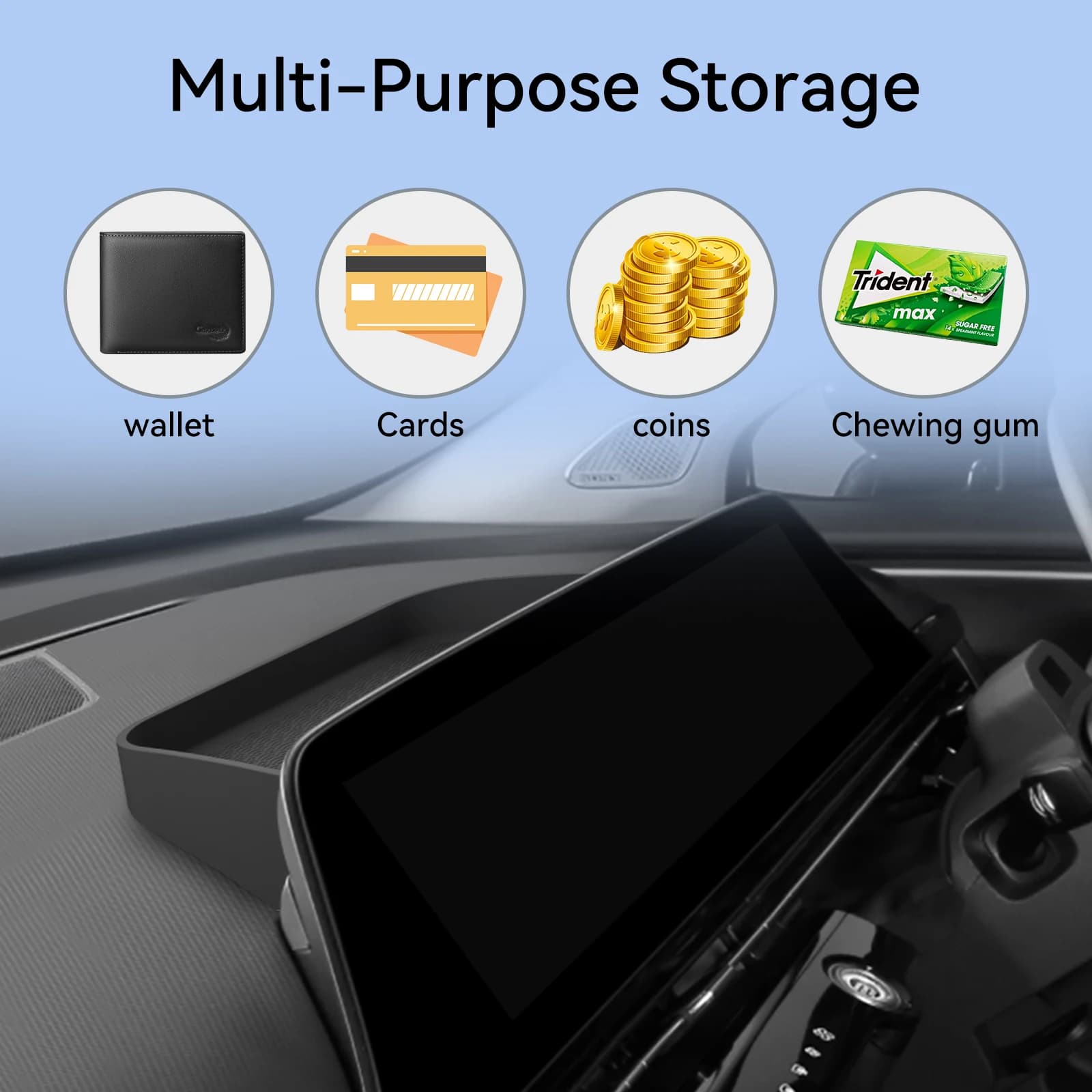 Per Chery OMODA C5 2022-2025 Cruscotto Vassoio portaoggetti Schermo di visualizzazione auto Scatola portaoggetti posteriore Vassoio Organizer Accessori Nero