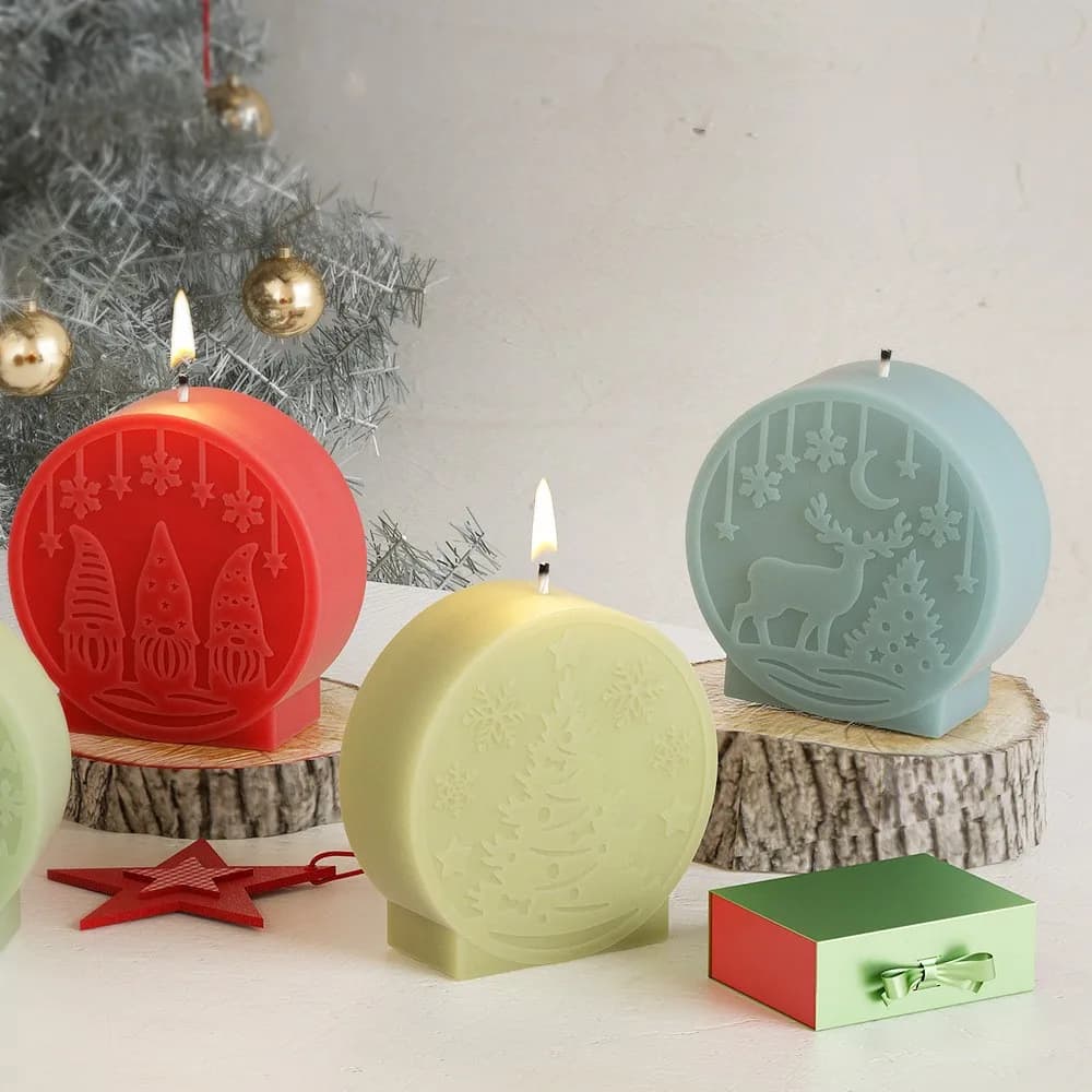 Stampo per candele profumate regalo artigianale rotondo con sfera di cristallo per decorazioni natalizie per le vacanze