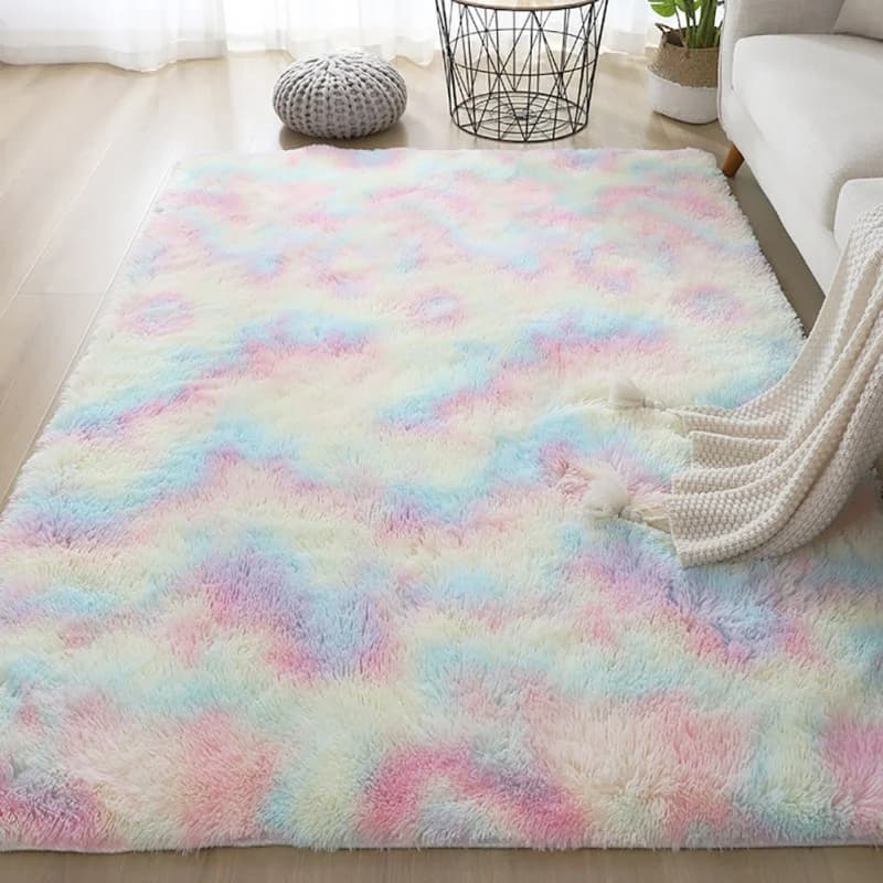 Soft bedroom mats for bedroom soft carpet long plush Tie-Dye rugs for living room decorations for cute room