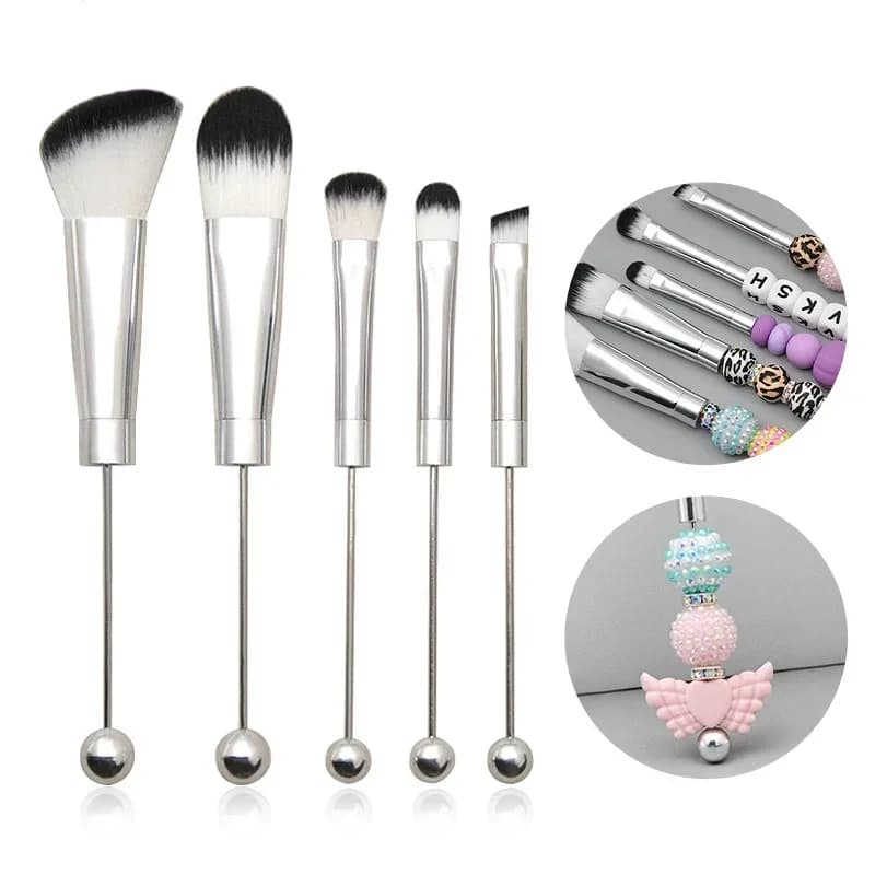 5 pcs makeup brushes beads unique silicone beads cosmetic brushes for diy makeup kit beads brushes for diy