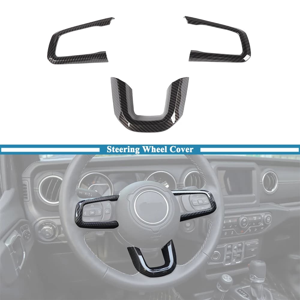 Copertura Decorativa Centrale per Volante Auto, Protezione per Jeep Wrangler JL JLU JT Gladiator 2018-2023, Accessori Interni