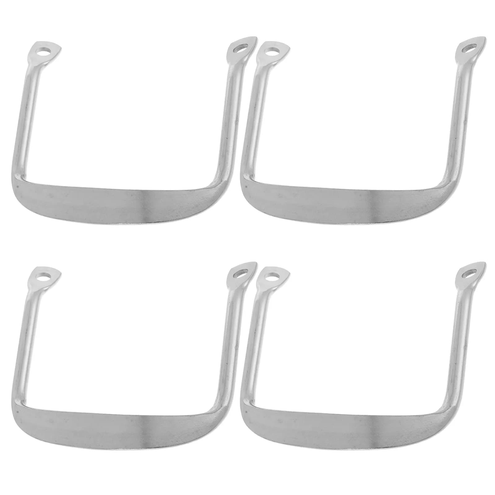 4Pcs Stainless Steel Pot Handles Thickened Heat-Resistant Dual-Ear Side Grips for Iron Skillets Frying Pans Steaming Pots