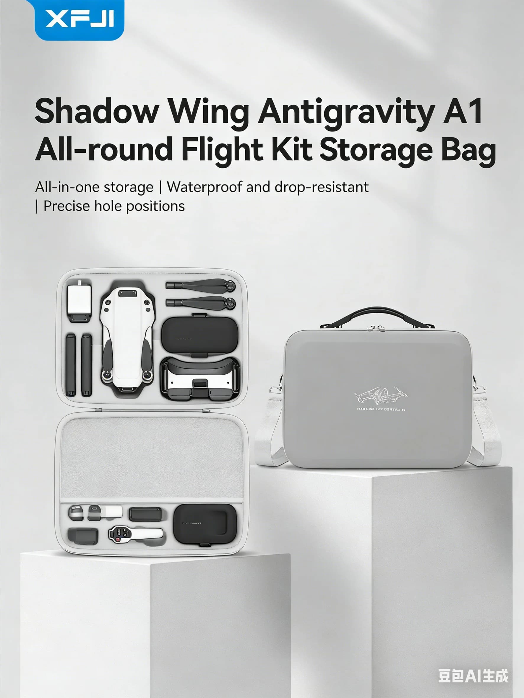 Borsa di Stoccaggio Antigravity A1 per Drone Panoramico, Custodia Rigida Portatile Antiurto, Zaino Protettivo, Accessori
