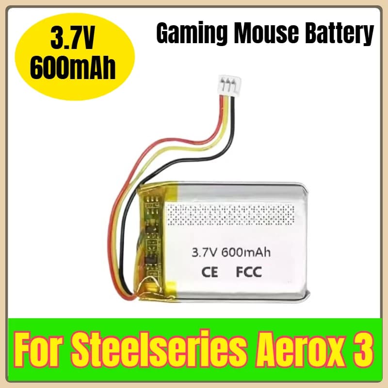 3.7V 600mAh Gaming Mouse Battery for Steelseries Aerox 3