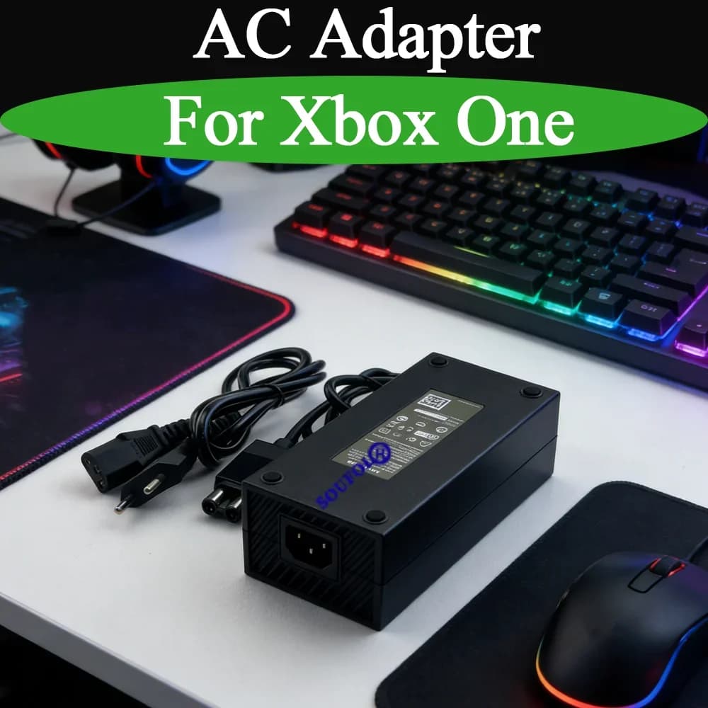 Alimentatore AC 12V 110V-220V con Spina US/UK/EU per XBOX ONE, Adattatore di Alimentazione con Cavo di Ricarica, Caricabatterie Sostitutivo per XBOX ONE