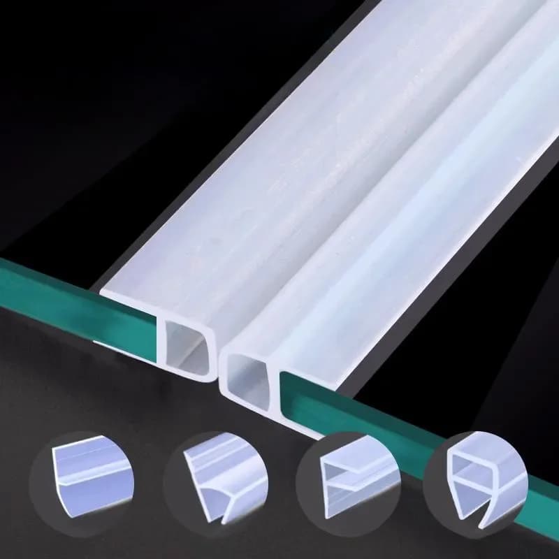 6/8/10/12mm Gap Glass shower door seal strip Rubber bathroom Shower Door Window Weather Strips Draft Stopper Bathroom Sealer
