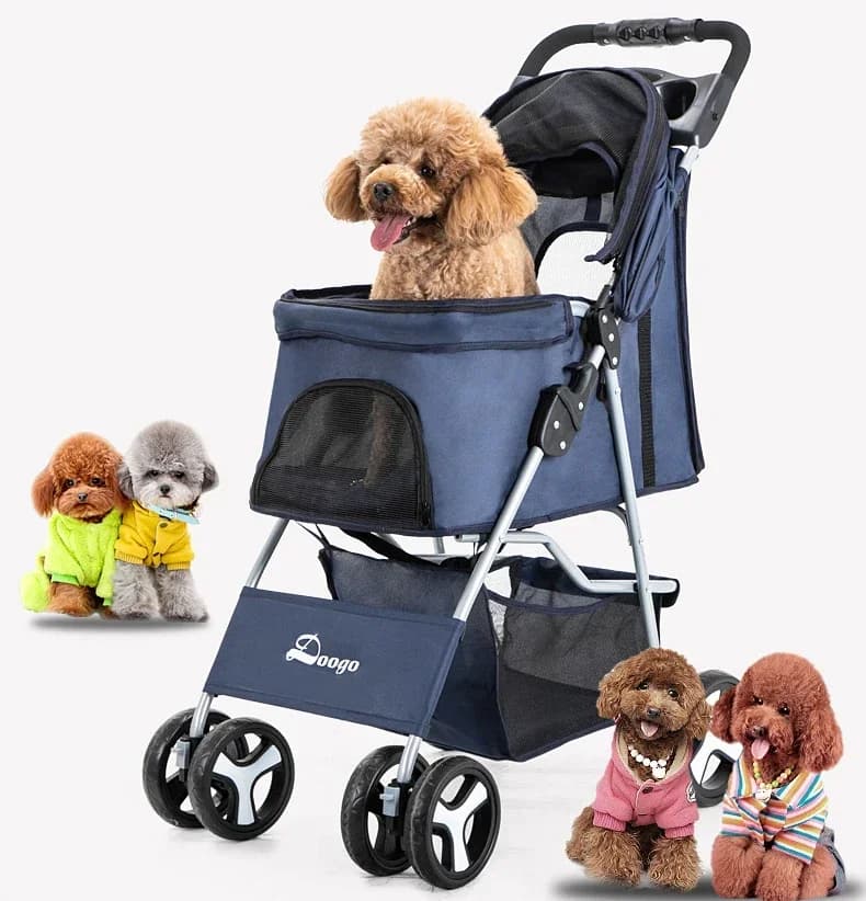 A 2023 Pet Dog Passeggino Gatti Passeggino Staccabile Borsa monospalla Portatile Traspirante Dog Cat Trolley Borsa per animali domestici
