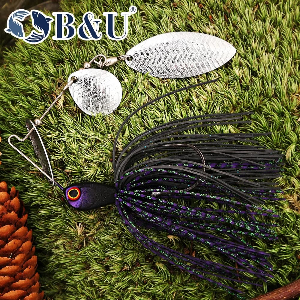B&U Lama in metallo Richiamo di pesca Spinnerbait Gonna colorata, Acqua dolce Acqua salata Spigola Luccio Esca dura Spinner Esca per pesci predatori