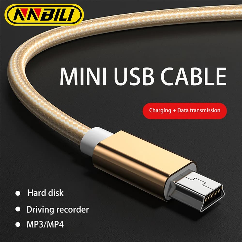 NNBILI 2M/1.5M/1M/0.25M Mini Cavo USB Mini USB a USB Cavo di Caricatore Dati Veloce per Lettore MP3 MP4 Auto DVR GPS Fotocamera Digitale HDD