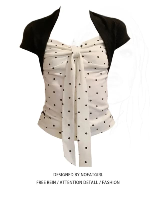 plus Size Women's Polka Dot T-Shirt Short Sleeve V-Neck Slim Fit Design Spring Summer Casual Wear Korean Style Commute Fashion